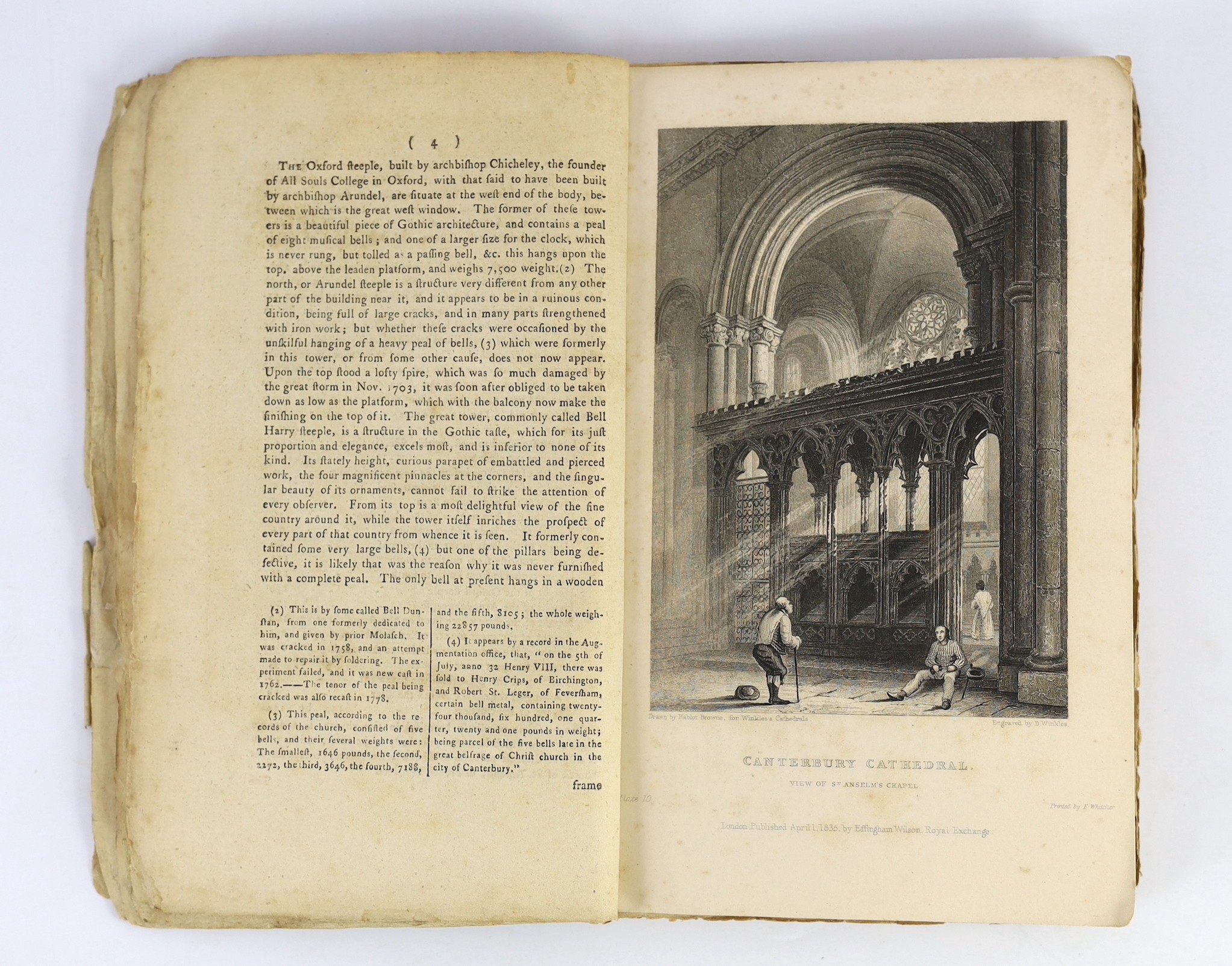 CANTERBURY: (Burnby, John) - An Historical Description of the Metropolitical Church of Christ, Canterbury ... 2nd edition, greatly enlarged ... together with an Elegy, written by the Rev. John Duncombe ... 2 engraved pla